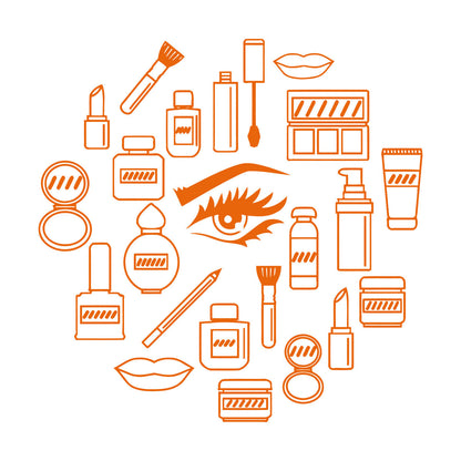 Wall Stickers Makeup Cosmetics Woman Girl Beauty Shop Wall Beautification