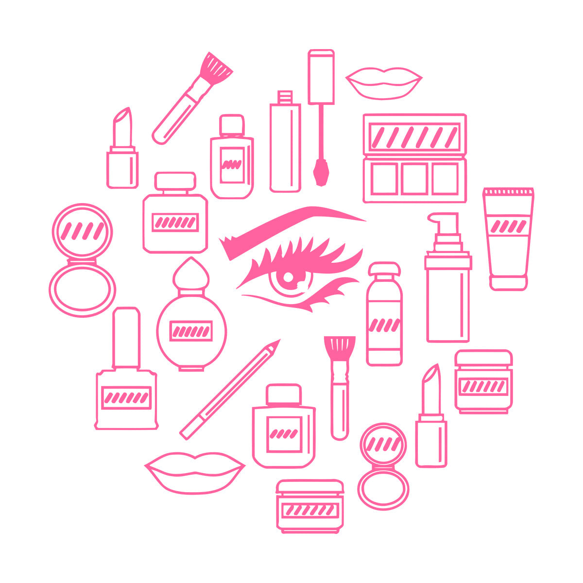 Wall Stickers Makeup Cosmetics Woman Girl Beauty Shop Wall Beautification