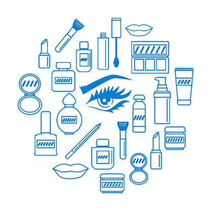 Wall Stickers Makeup Cosmetics Woman Girl Beauty Shop Wall Beautification