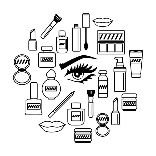 Wall Stickers Makeup Cosmetics Woman Girl Beauty Shop Wall Beautification