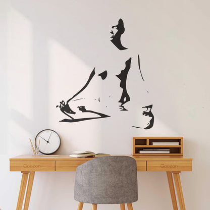 Engraving Stickers Meditation Woman Girl Pattern Yoga Glass Stickers