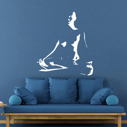 Engraving Stickers Meditation Woman Girl Pattern Yoga Glass Stickers