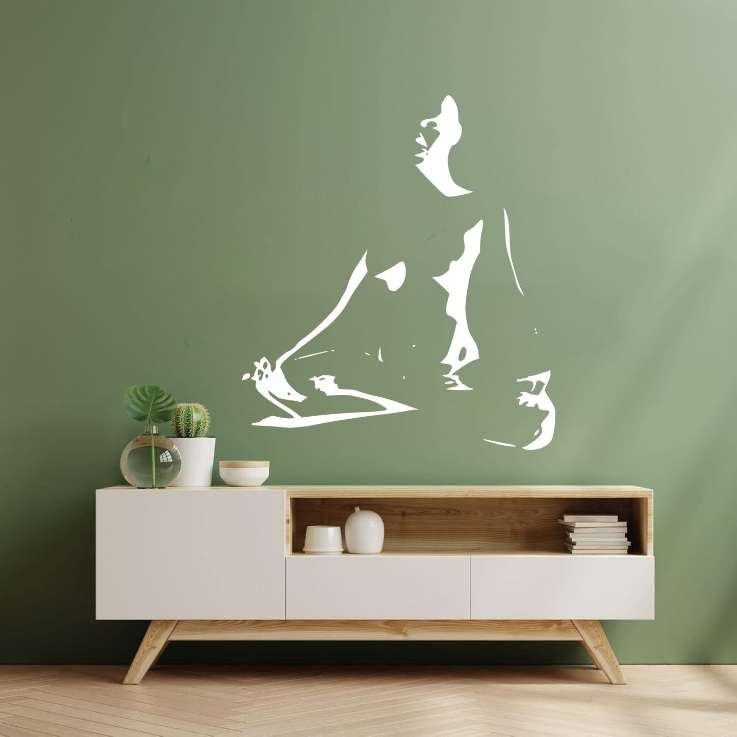 Engraving Stickers Meditation Woman Girl Pattern Yoga Glass Stickers