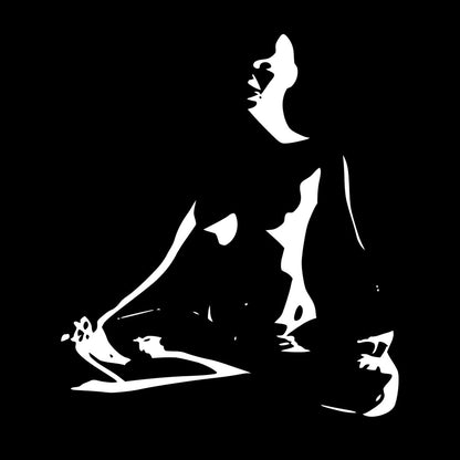 Engraving Stickers Meditation Woman Girl Pattern Yoga Glass Stickers