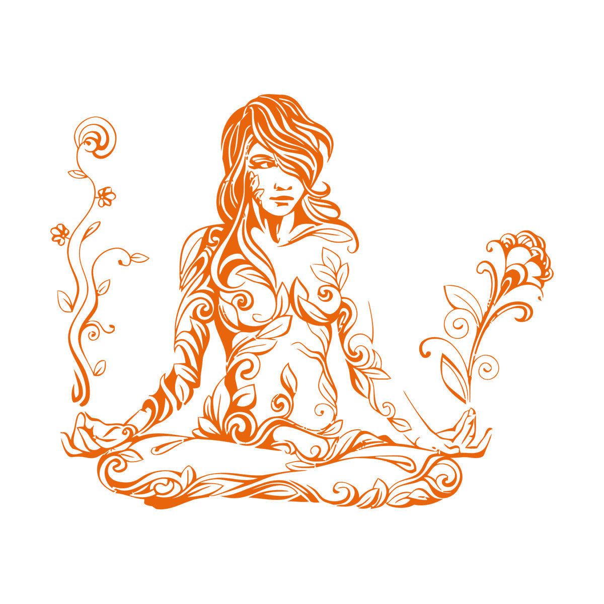 Lettering Decals Meditation Woman Girl Pattern Yoga Store Decoration