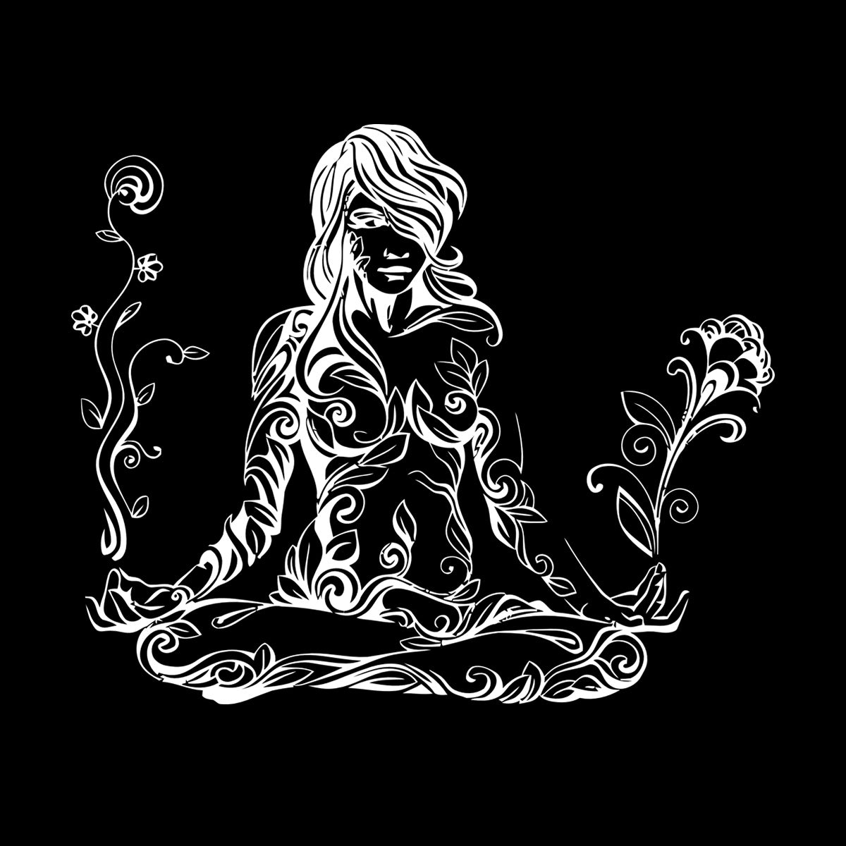 Lettering Decals Meditation Woman Girl Pattern Yoga Store Decoration