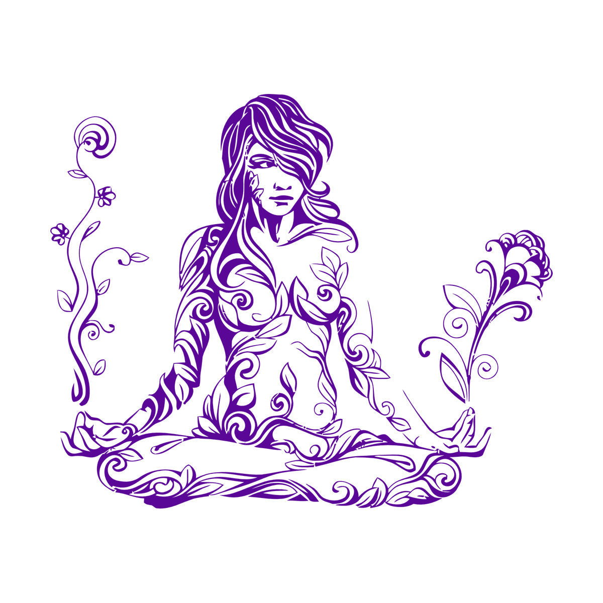 Lettering Decals Meditation Woman Girl Pattern Yoga Store Decoration