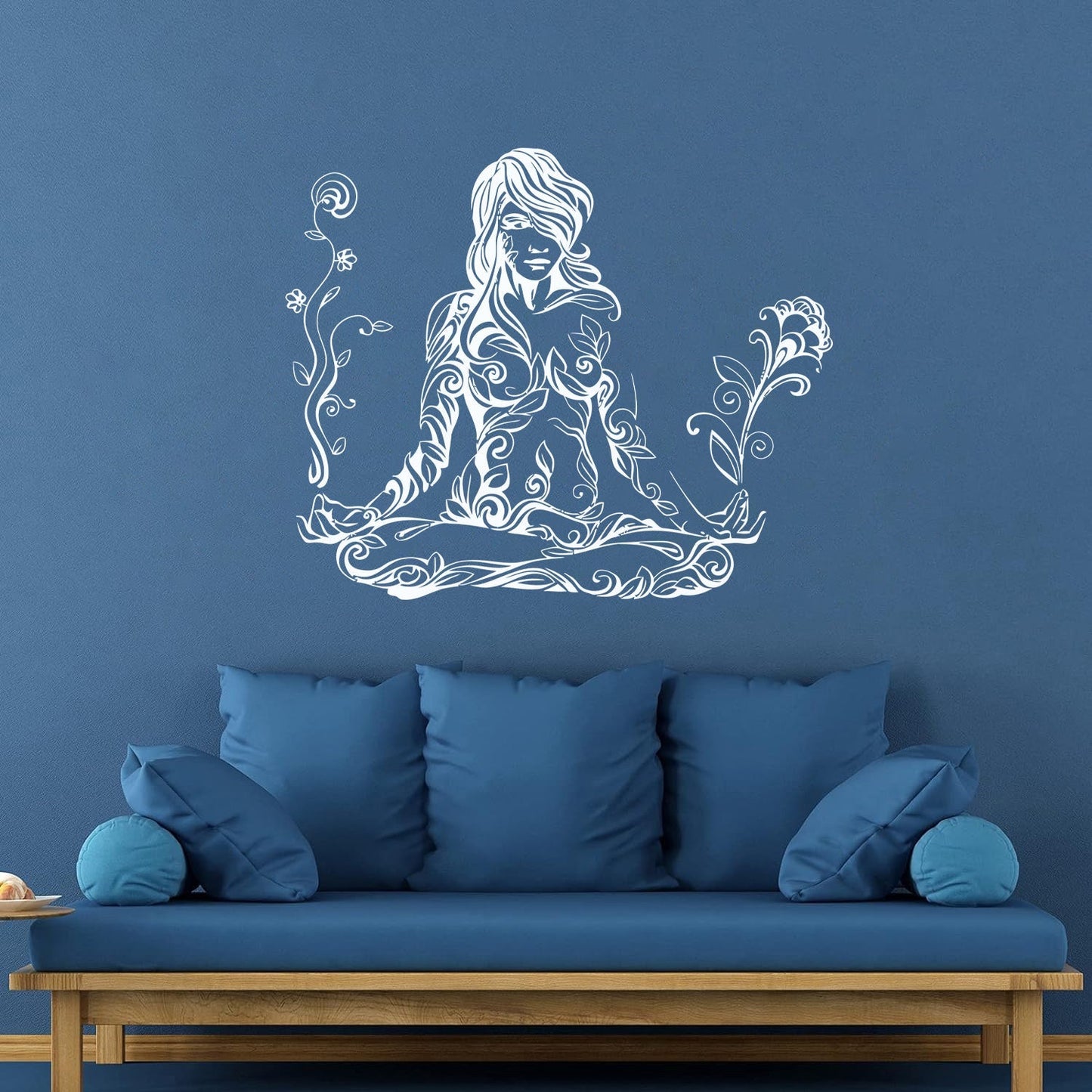 Lettering Decals Meditation Woman Girl Pattern Yoga Store Decoration