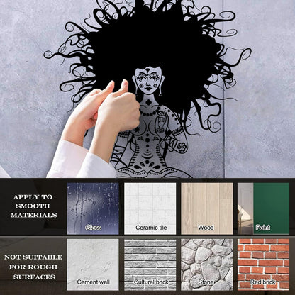 Meditation Yoga Girl Woman Lotus Pose Chakra Lettering Stickers Removable Without Leaving Glue