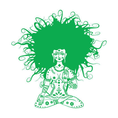 Meditation Yoga Girl Woman Lotus Pose Chakra Lettering Stickers Removable Without Leaving Glue