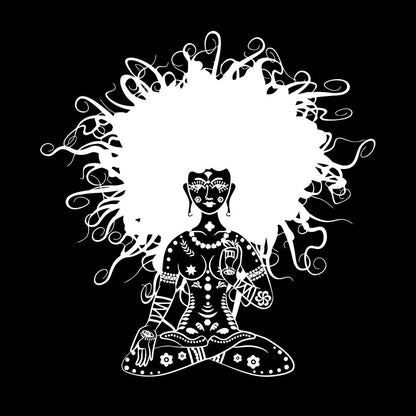 Meditation Yoga Girl Woman Lotus Pose Chakra Lettering Stickers Removable Without Leaving Glue