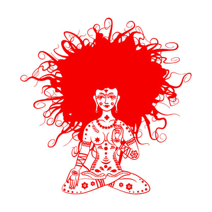 Meditation Yoga Girl Woman Lotus Pose Chakra Lettering Stickers Removable Without Leaving Glue