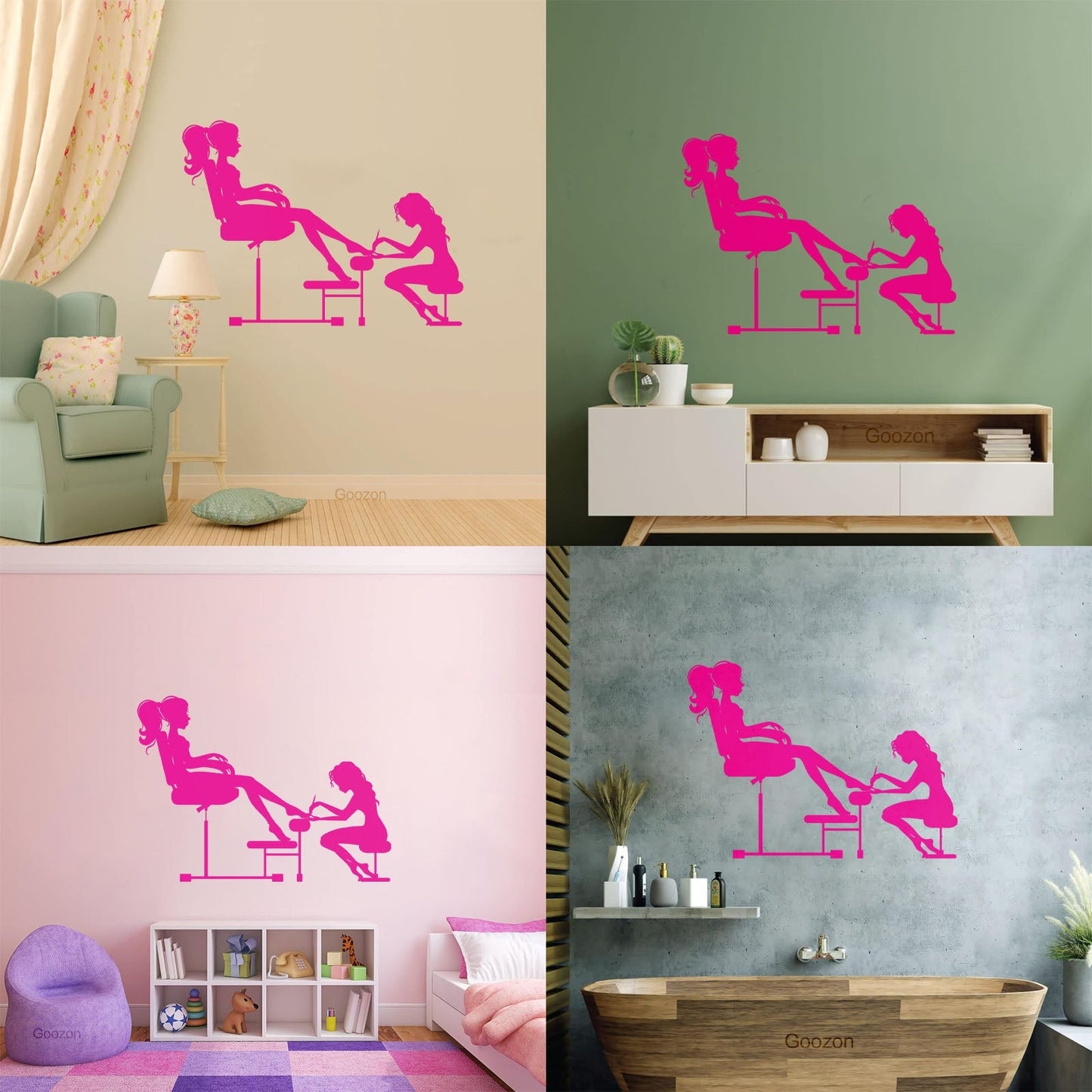 Vinyl Wall Stickers Nail Salon Beauty Spa Woman Girl Do Not Damage The Wall Surface