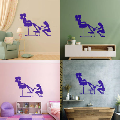 Vinyl Wall Stickers Nail Salon Beauty Spa Woman Girl Do Not Damage The Wall Surface