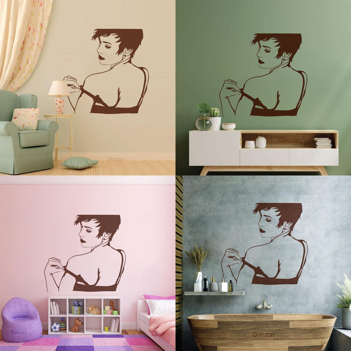 Naked Hot Appeal Girl Woman Striptease Back Mural And Wall Vinyl Decal Art Mural Painting