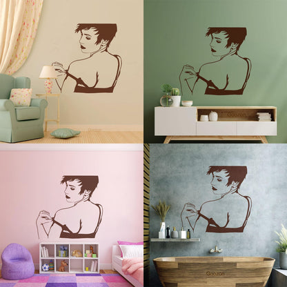 Naked Hot Appeal Girl Woman Striptease Back Mural And Wall Vinyl Decal Art Mural Painting