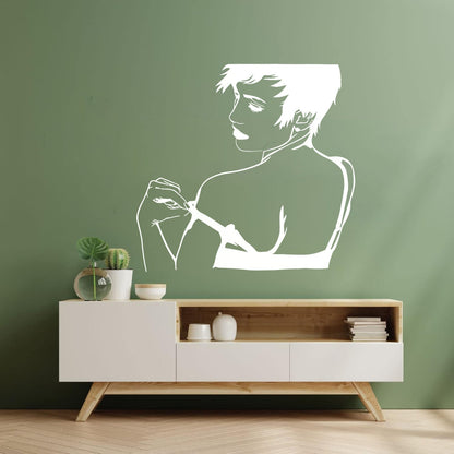 Naked Hot Appeal Girl Woman Striptease Back Mural And Wall Vinyl Decal Art Mural Painting