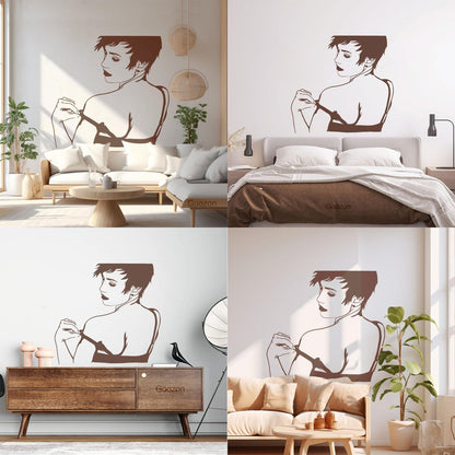 Naked Hot Appeal Girl Woman Striptease Back Mural And Wall Vinyl Decal Art Mural Painting