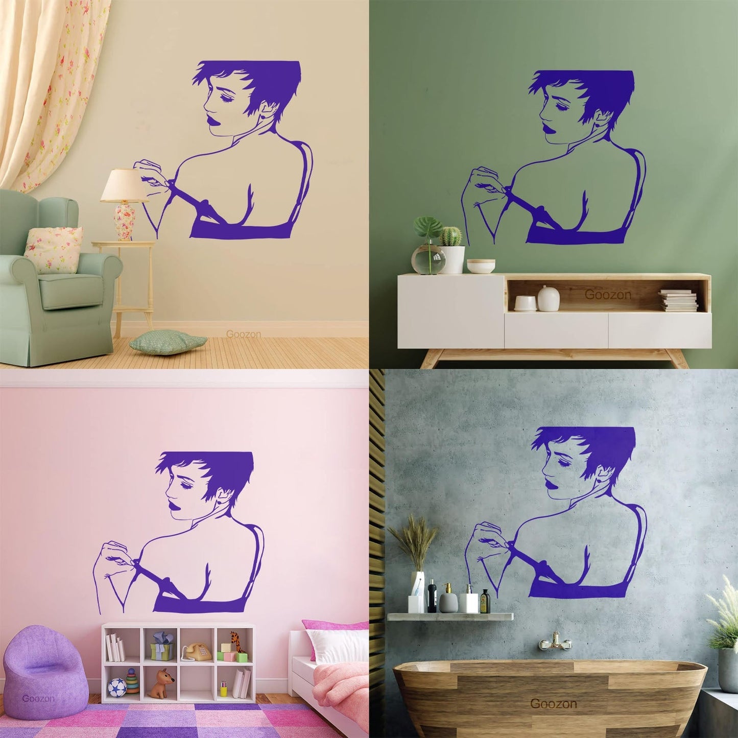 Naked Hot Appeal Girl Woman Striptease Back Mural And Wall Vinyl Decal Art Mural Painting