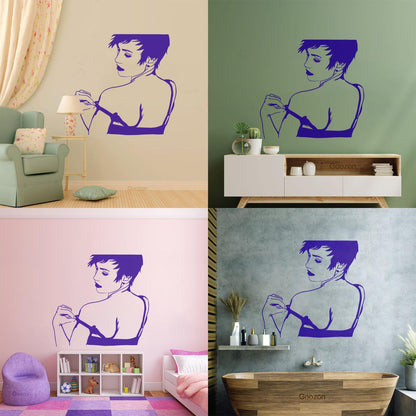 Naked Hot Appeal Girl Woman Striptease Back Mural And Wall Vinyl Decal Art Mural Painting