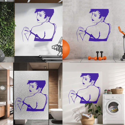 Naked Hot Appeal Girl Woman Striptease Back Mural And Wall Vinyl Decal Art Mural Painting