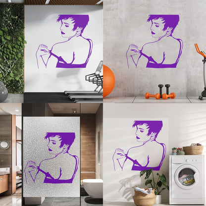 Naked Hot Appeal Girl Woman Striptease Back Mural And Wall Vinyl Decal Art Mural Painting