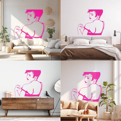 Naked Hot Appeal Girl Woman Striptease Back Mural And Wall Vinyl Decal Art Mural Painting