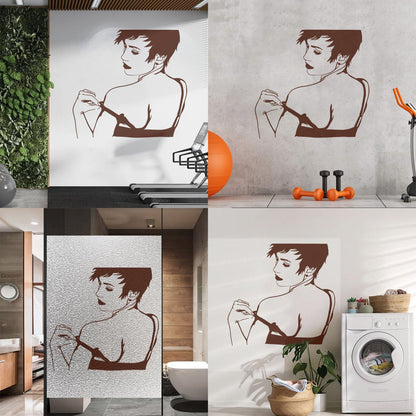 Naked Hot Appeal Girl Woman Striptease Back Mural And Wall Vinyl Decal Art Mural Painting