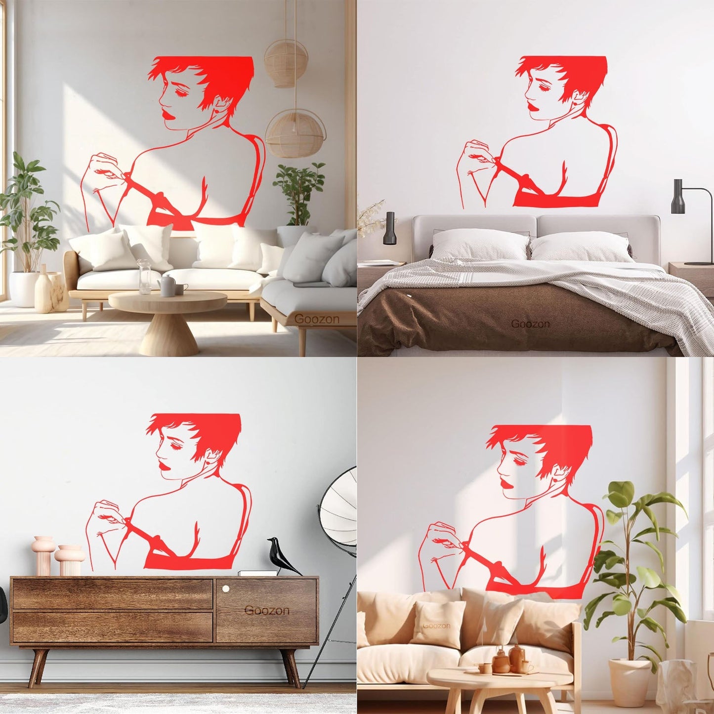 Naked Hot Appeal Girl Woman Striptease Back Mural And Wall Vinyl Decal Art Mural Painting