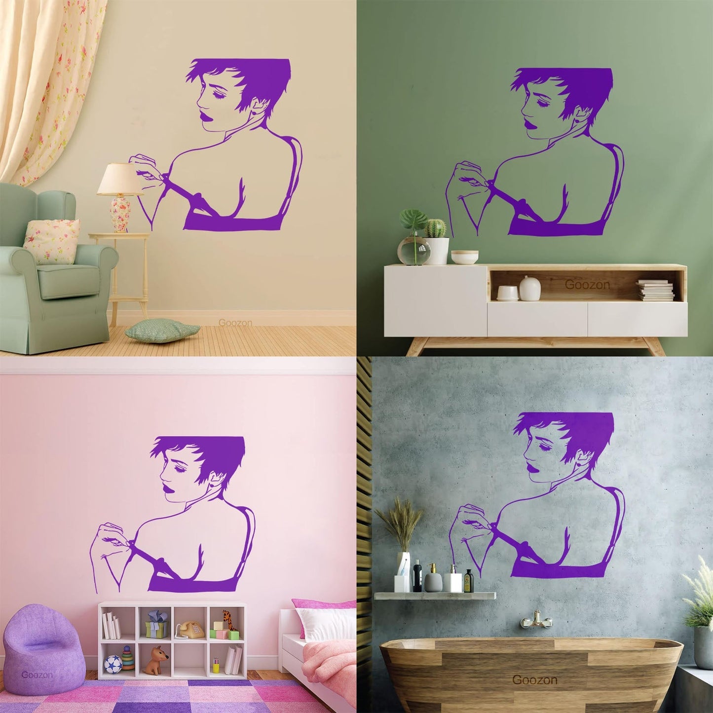 Naked Hot Appeal Girl Woman Striptease Back Mural And Wall Vinyl Decal Art Mural Painting