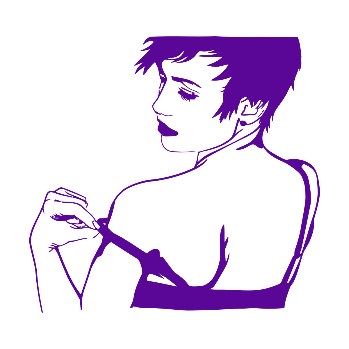 Naked Hot Appeal Girl Woman Striptease Back Mural And Wall Vinyl Decal Art Mural Painting