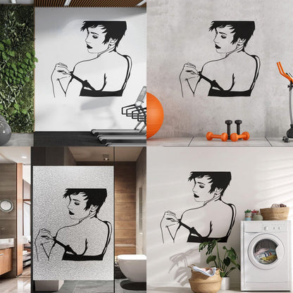 Naked Hot Appeal Girl Woman Striptease Back Mural And Wall Vinyl Decal Art Mural Painting