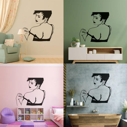 Naked Hot Appeal Girl Woman Striptease Back Mural And Wall Vinyl Decal Art Mural Painting