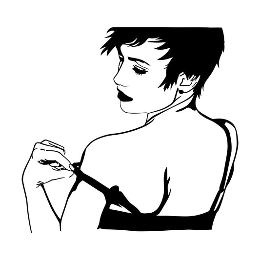 Naked Hot Appeal Girl Woman Striptease Back Mural And Wall Vinyl Decal Art Mural Painting