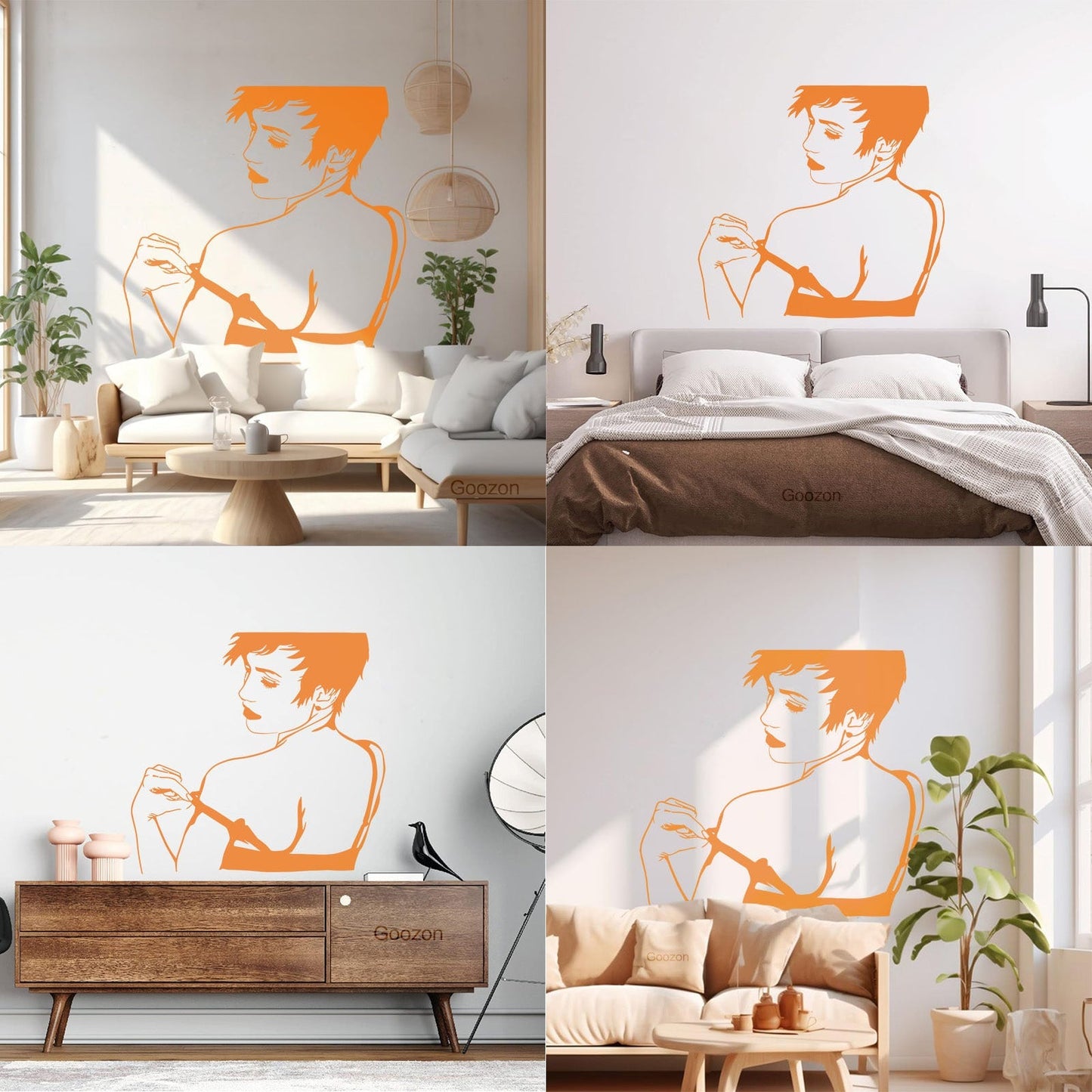 Naked Hot Appeal Girl Woman Striptease Back Mural And Wall Vinyl Decal Art Mural Painting