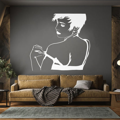 Naked Hot Appeal Girl Woman Striptease Back Mural And Wall Vinyl Decal Art Mural Painting