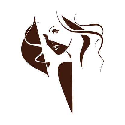 Vinyl Wall Decals Pop Beauty Salon Woman Girl Self Adhesive