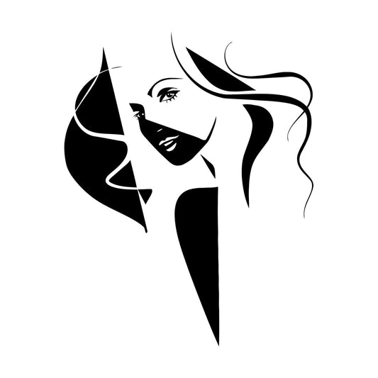 Vinyl Wall Decals Pop Beauty Salon Woman Girl Self Adhesive