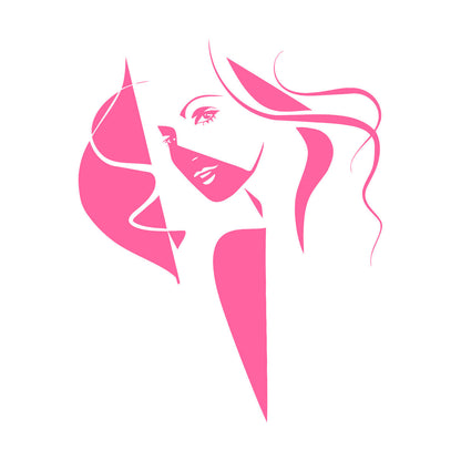 Vinyl Wall Decals Pop Beauty Salon Woman Girl Self Adhesive