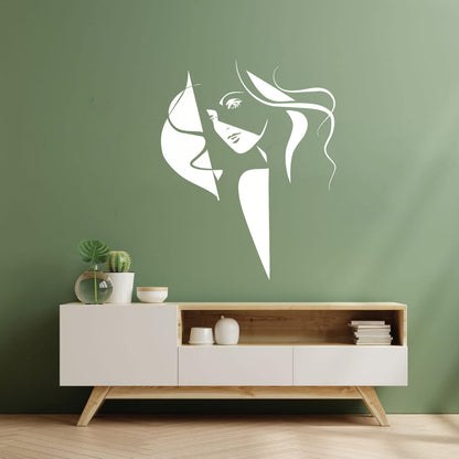 Vinyl Wall Decals Pop Beauty Salon Woman Girl Self Adhesive