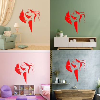 Vinyl Wall Decals Pop Beauty Salon Woman Girl Self Adhesive