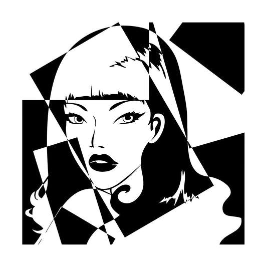 Engraving Decals Pop Girl Beauty Salon Woman Do Not Damage The Wall Surface