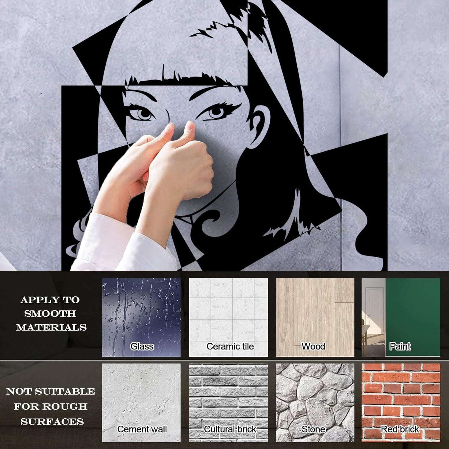 Engraving Decals Pop Girl Beauty Salon Woman Do Not Damage The Wall Surface