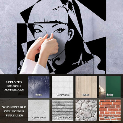 Engraving Decals Pop Girl Beauty Salon Woman Do Not Damage The Wall Surface