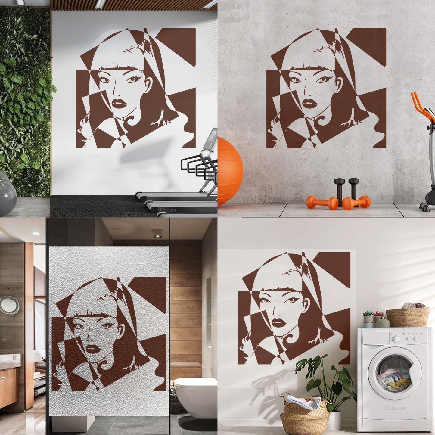 Engraving Decals Pop Girl Beauty Salon Woman Do Not Damage The Wall Surface