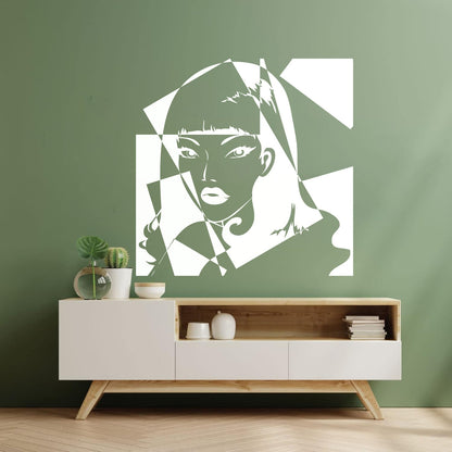 Engraving Decals Pop Girl Beauty Salon Woman Do Not Damage The Wall Surface