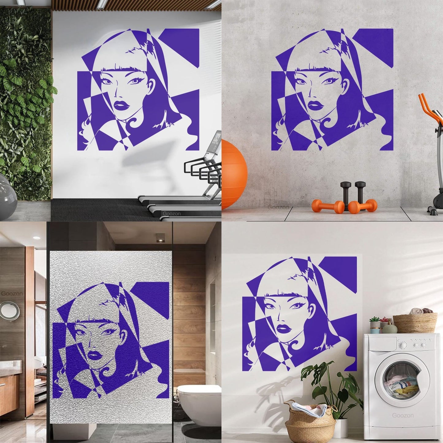 Engraving Decals Pop Girl Beauty Salon Woman Do Not Damage The Wall Surface