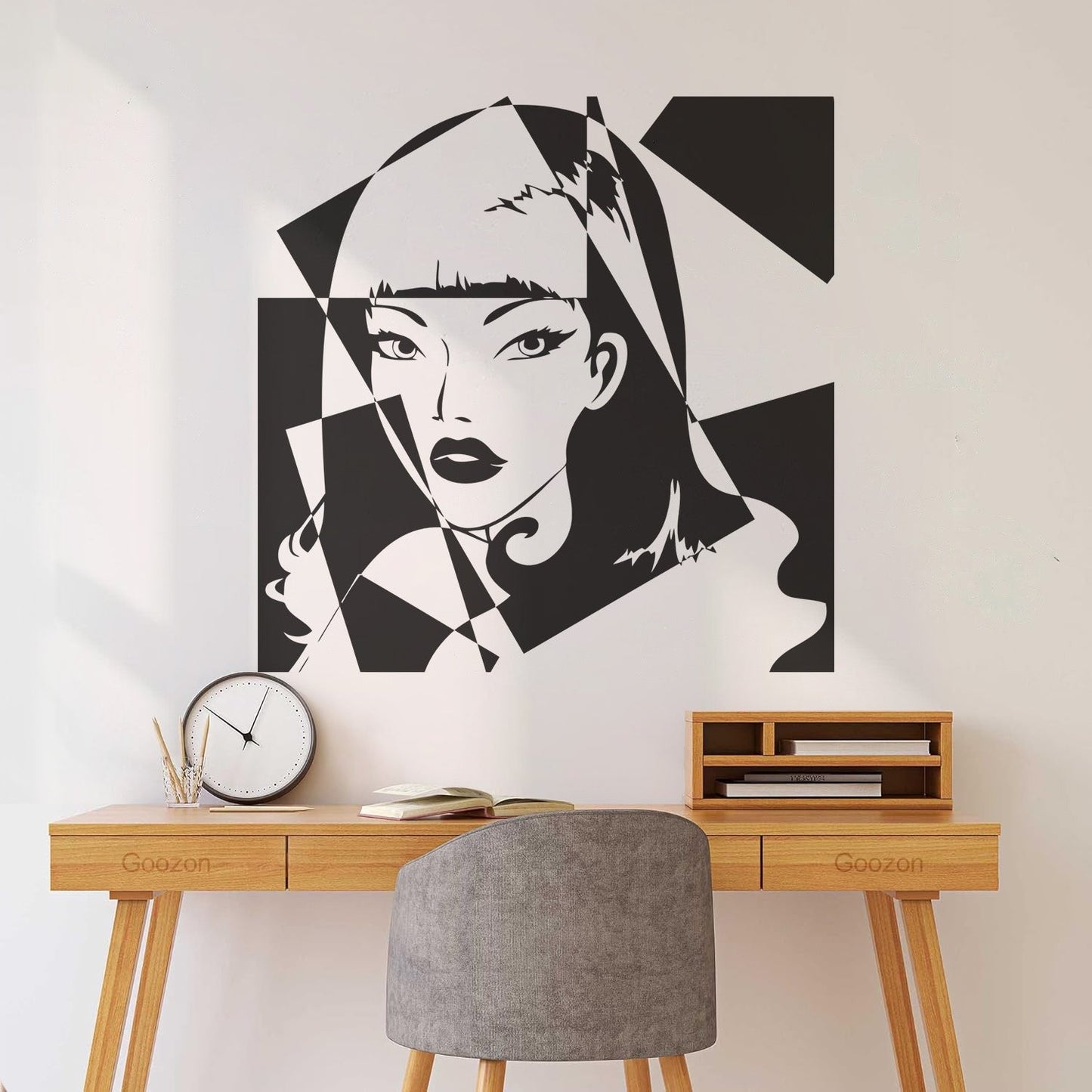 Engraving Decals Pop Girl Beauty Salon Woman Do Not Damage The Wall Surface