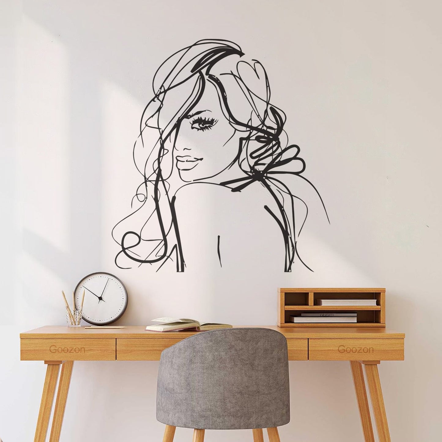 Pretty Woman Beauty Salon Girl Wall Stickers Paster Paper Equipped With Transfer Film Kit