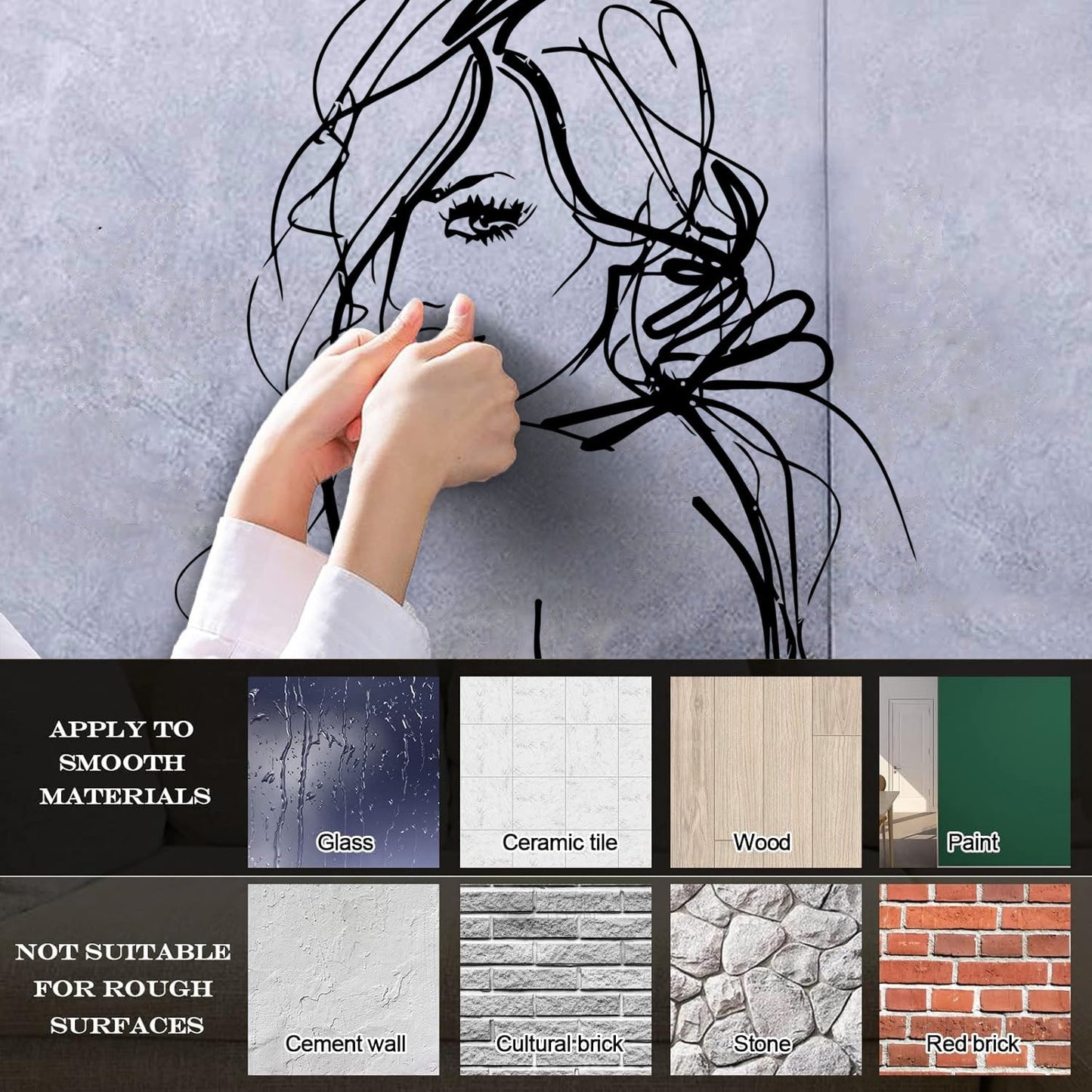 Pretty Woman Beauty Salon Girl Wall Stickers Paster Paper Equipped With Transfer Film Kit